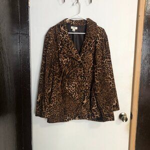 Cato Woman Leopard Print Blazer, Size 22W
